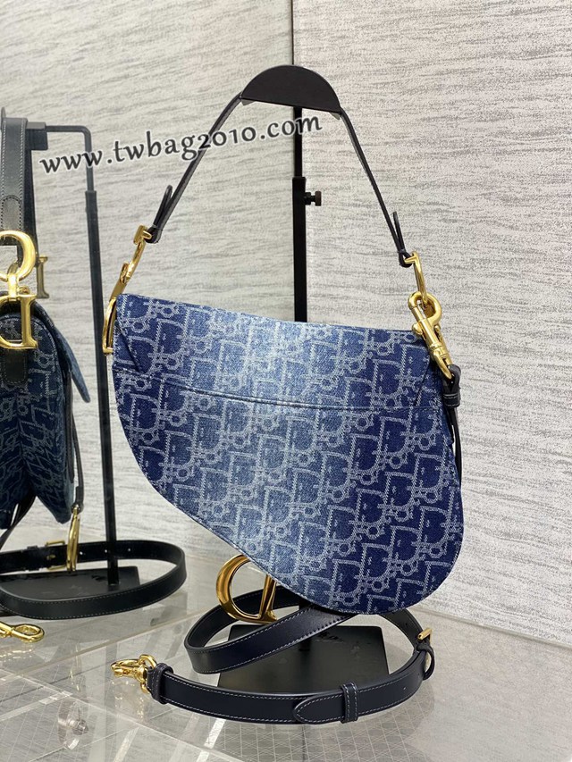 Dior专柜新款迪奥高仿原单Saddle马鞍丹宁系列小号马鞍包 djfk1736